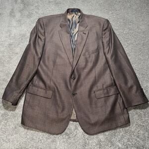 Turnbury Wool Silk Blend Brown‎ Blazer Sport Coat 50R 2-Button Notch Lapel